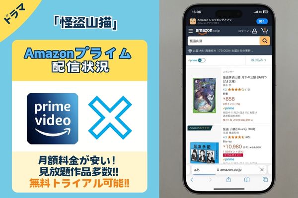 「怪盗山猫」はAmazonプライムで配信してる？