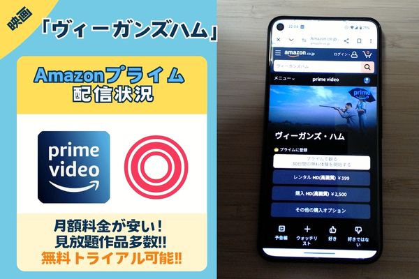 Amazonプライム配信状況画像　ヴィーガンズハム