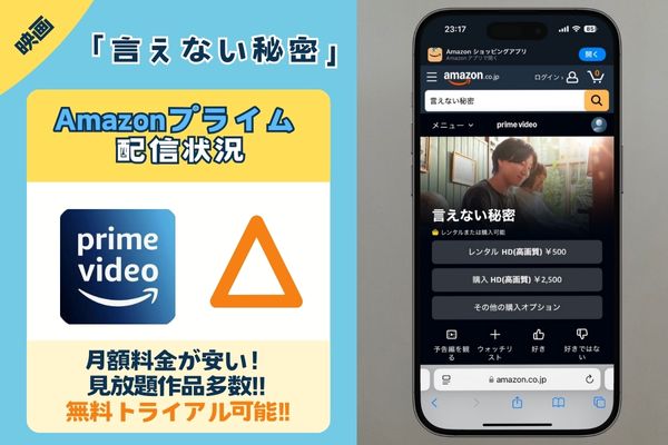 「言えない秘密」はAmazonプライムで配信している？