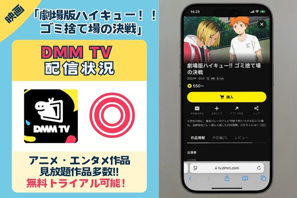 【無料配信中】「劇場版ハイキュー！！ゴミ捨て場の決戦」を一番お得に視聴できるのは「DMM TV」