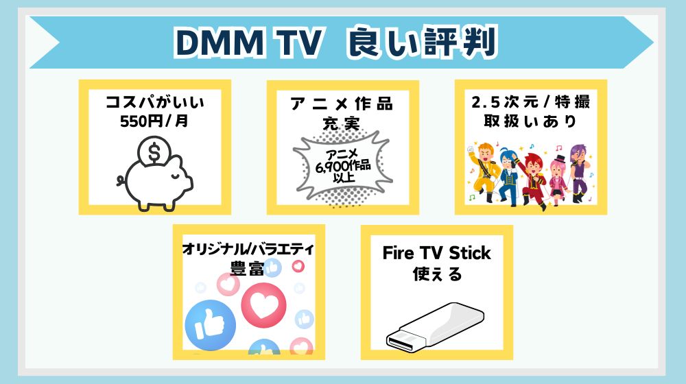DMM TVの良い評判まとめ