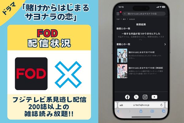 「賭けからはじまるサヨナラの恋」はFODで配信している？