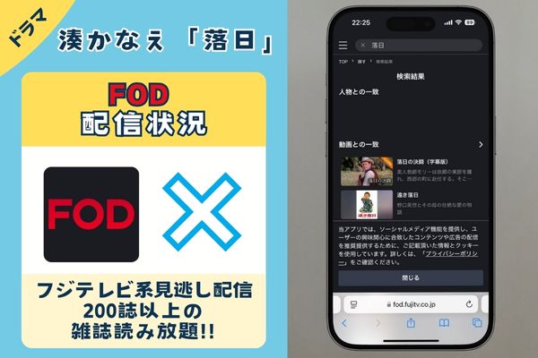 湊かなえ「落日」はFODで配信している？