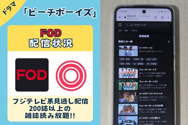 ドラマ「ビーチボーイズ」のFOD配信状況