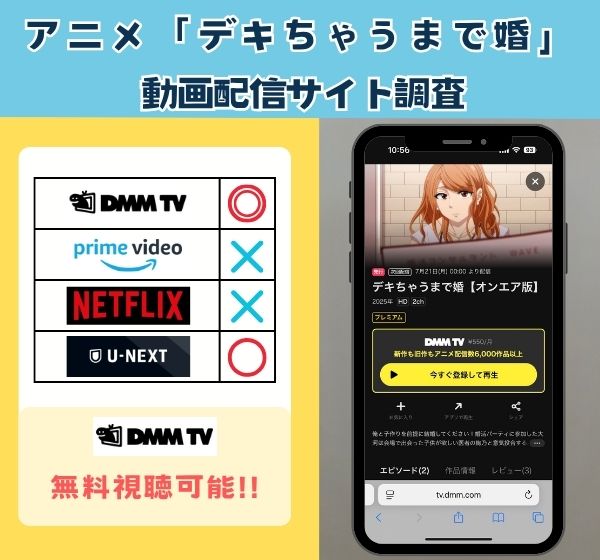 アニメ「デキちゃうまで婚 」を無料視聴できる動画配信サイトを独自調査！