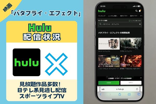 映画「バタフライ・エフェクト」はHuluで配信されている