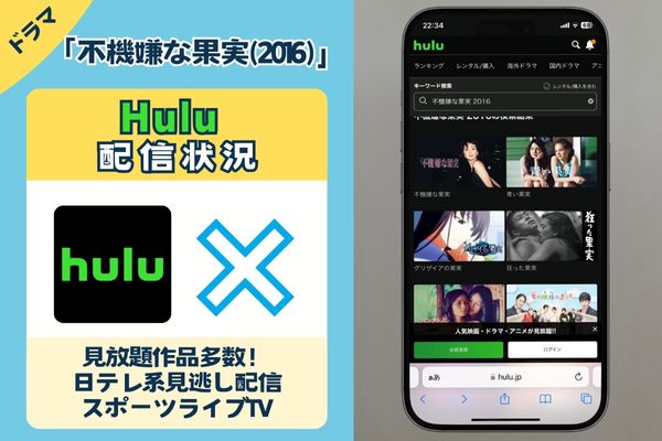 「不機嫌な果実(2016)」はHuluで配信している？