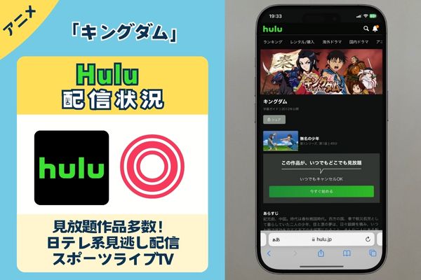 「キングダム」はHuluで配信している？