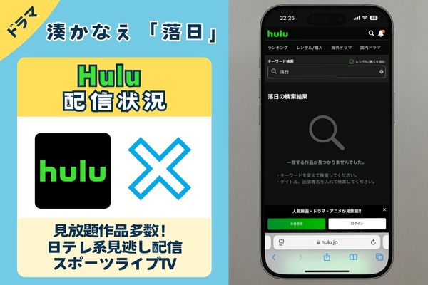 湊かなえ「落日」はHuluで配信している？