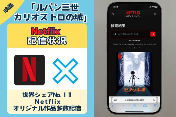 「ルパン三世 カリオストロの城」はNetflixで配信している？