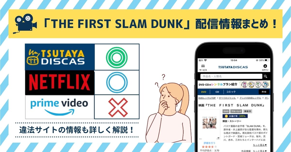 映画「THE FIRST SLAM DUNK」をフル配信している動画サイトはある？無料で視聴できるのは「TSUTAYA DISCAS」だけ！ | マイ ナビニュース電子書籍・VOD比較