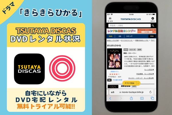 ドラマ「きらきらひかる」を配信しているサブスクは「TSUTAYA DISCAS」だけ！