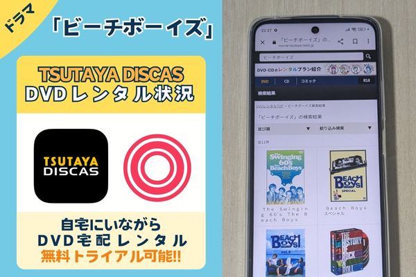 ドラマ「ビーチボーイズ」のTSUTAYA DISCAS配信状況