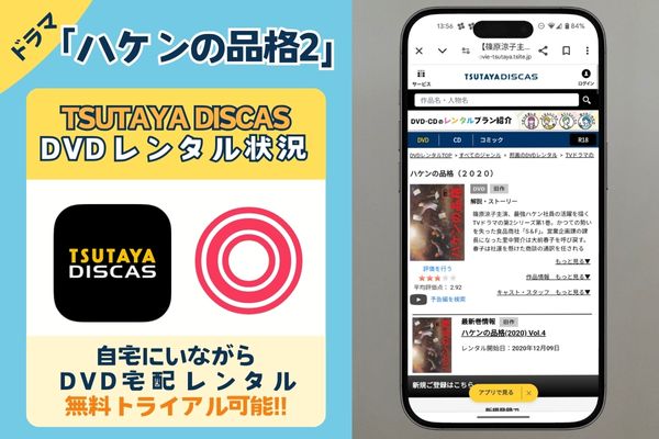 TSUTAYA DISCAS配信状況画像. ハケンの品格2