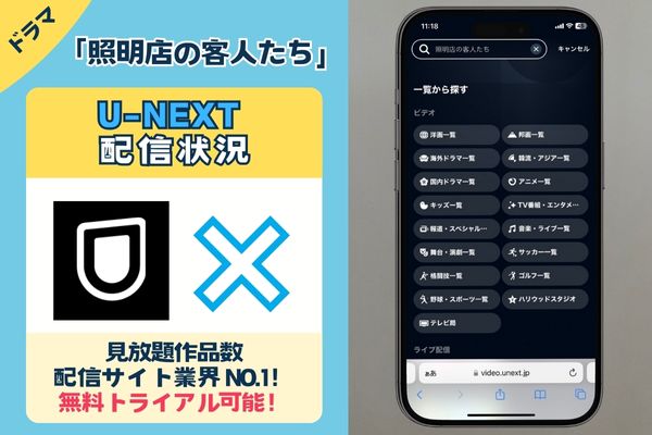 「照明店の客人たち」はU-NEXTで配信している？？