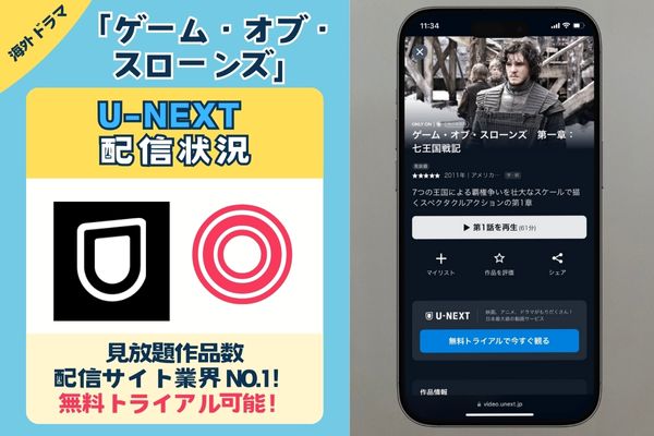 「ゲーム・オブ・スローンズ」はU-NEXTで配信中！