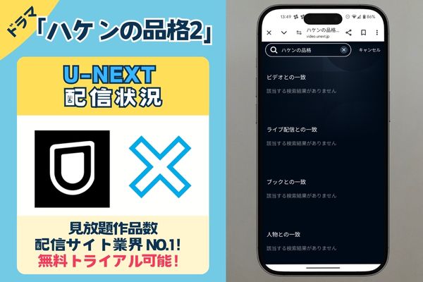 U-NEXT配信状況画像 ハケンの品格2