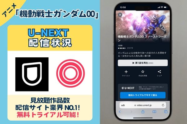 U-NEXT配信状況画像 機動戦士ガンダム00