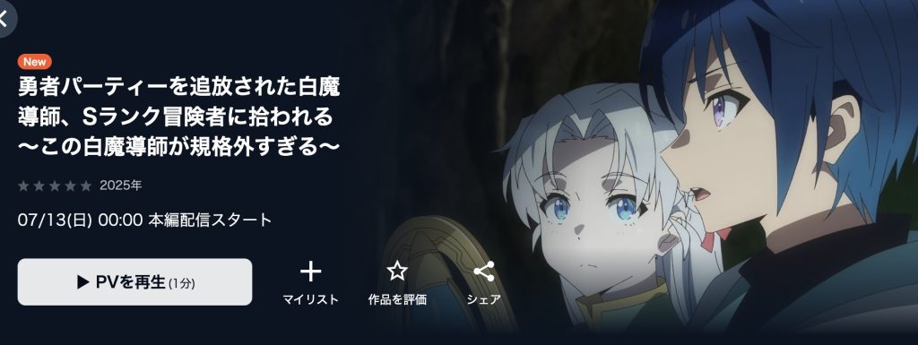 勇者パーティーを追放された白魔導師、Sランク冒険者に拾われる アニメ 無料