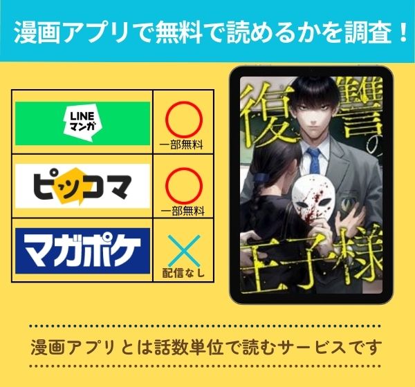 復讐の王子様の漫画を無料で読めるアプリ一覧