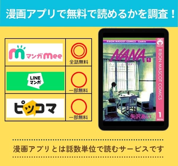 「NANA」の漫画を無料で読めるアプリ一覧