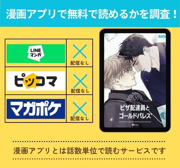 漫画「ピザ配達員とゴールドパレス【タテヨミ】」を全巻無料で読める漫画アプリを調査!