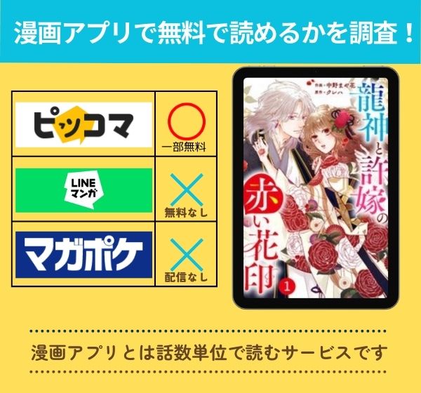 漫画「noicomi龍神と許嫁の赤い花印」を全巻無料で読める漫画アプリを調査!