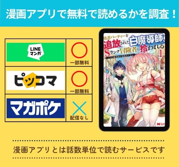 漫画「勇者パーティーを追放された白魔導師、Sランク冒険者に拾われる」を全巻無料で読める漫画アプリを調査!