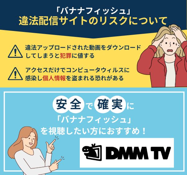 「バナナフィッシュ」を違法配信している動画サイトの利用は危険？