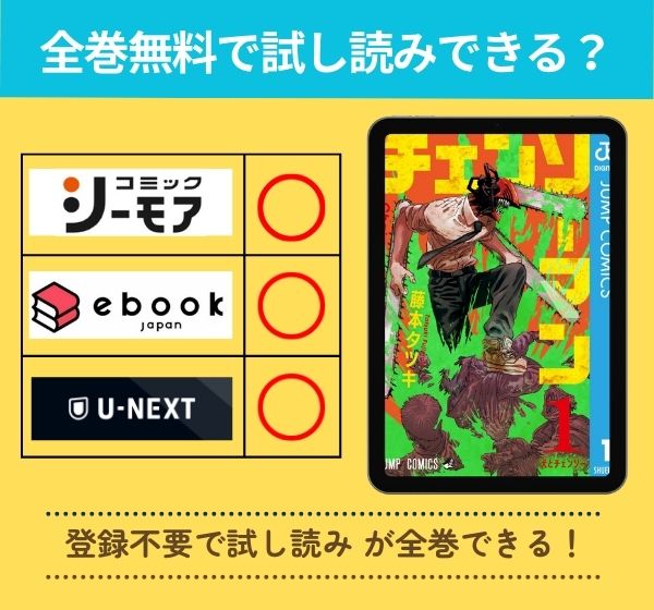 チェンソーマンの漫画を全巻無料で試し読み