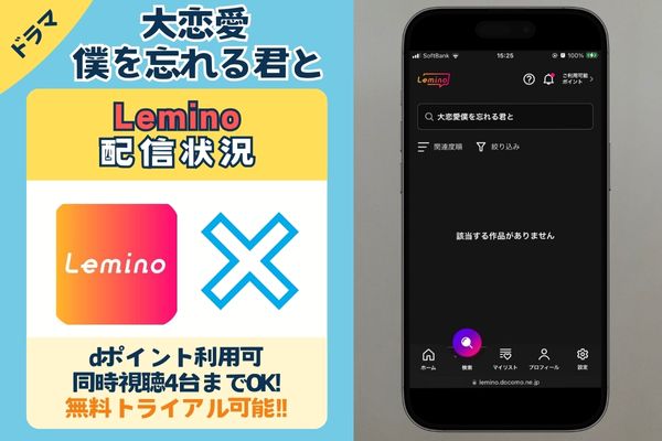 大恋愛 僕を忘れる君と　lemino　配信状況