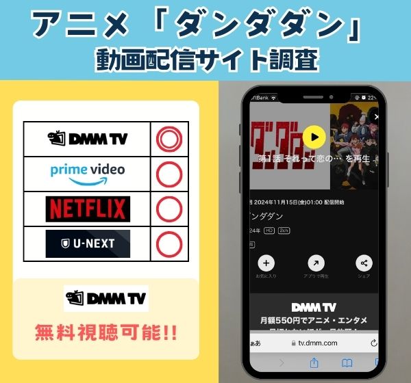 「ダンダダン」を無料視聴できる動画配信サイトを独自調査！