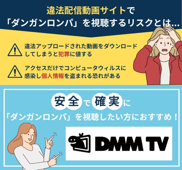 アニメ「ダンガンロンパ」を違法配信している動画の視聴は危険？