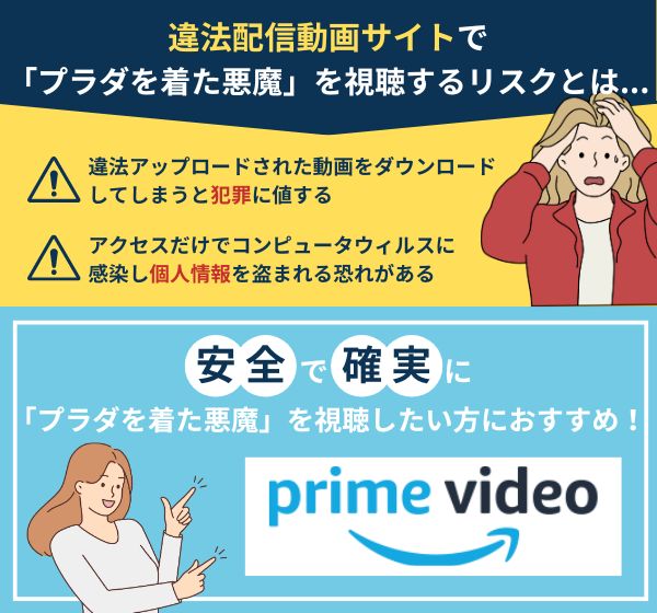 「プラダを着た悪魔」を違法配信しているサイトでの視聴は危険！