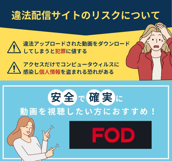 違法配信サイトのリスク　FOD