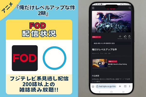 FOD　俺だけレベルアップな件2期　配信状況解説画像