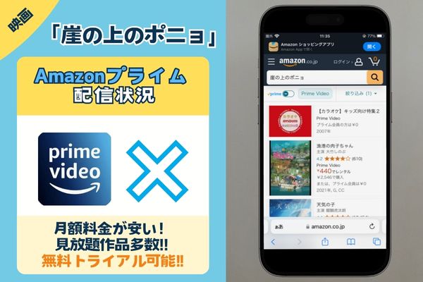 映画「崖の上のポニョ」はAmazonプライムで観れる？