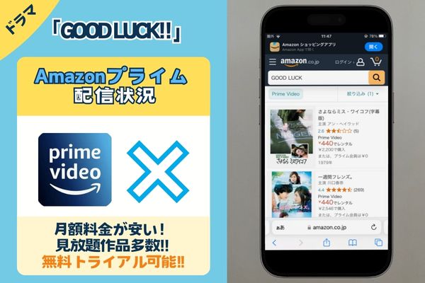 ドラマ「GOOD LUCK!!」はAmazonプライムで観れる？