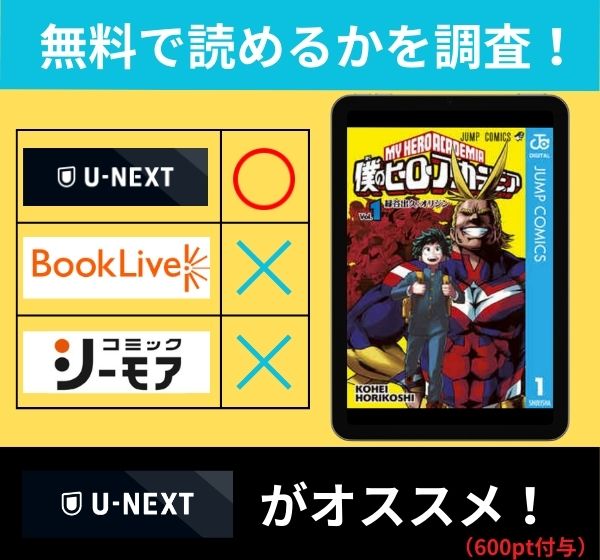 僕のヒーローアカデミアの漫画を無料で読めるサイト一覧