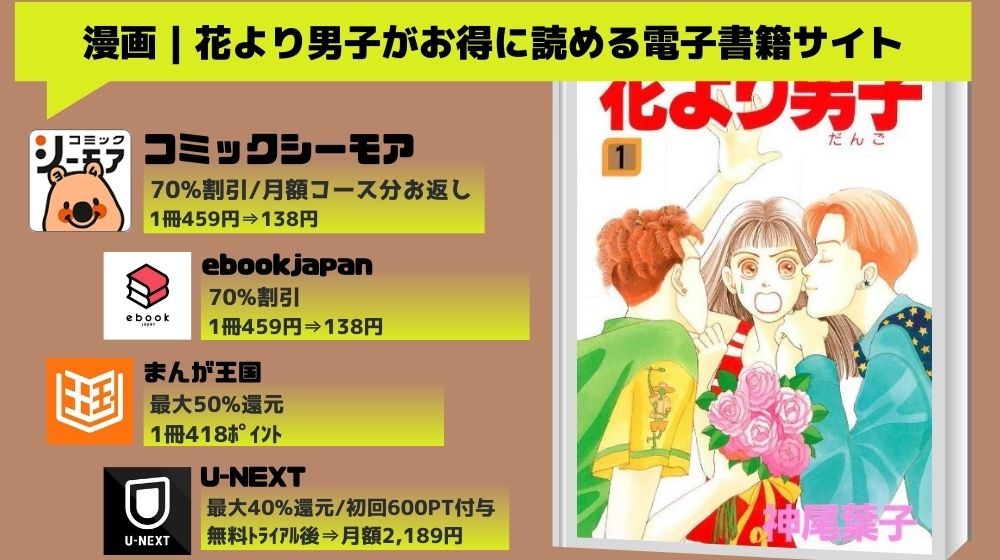 「花より男子」をお得に読める電子書籍サイト情報