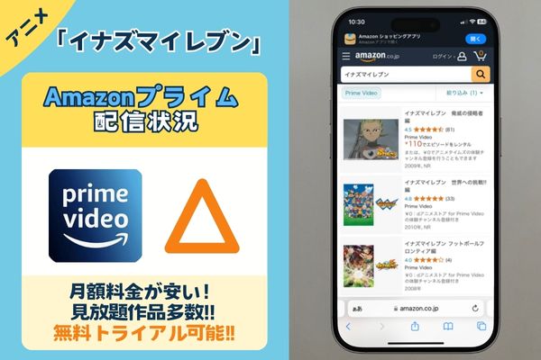 「イナズマイレブン 」はAmazonプライムビデオで配信されている？