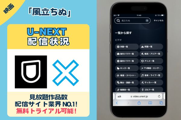 映画「風立ちぬ」はU-NEXTで配信されている？