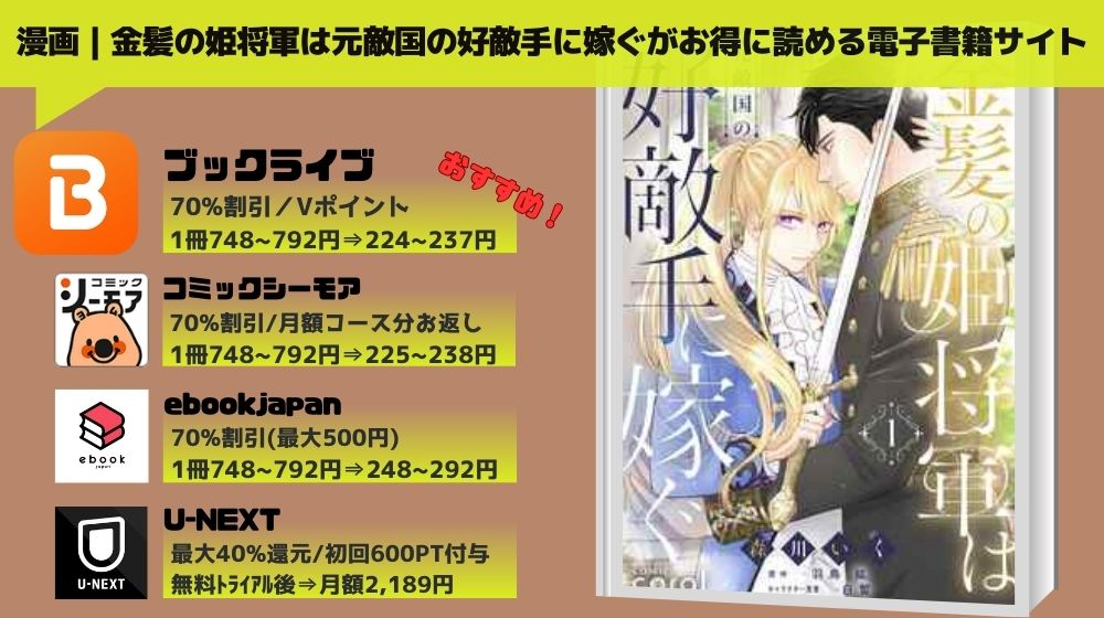 「金髪の姫将軍は元敵国の好敵手に嫁ぐ」 無料