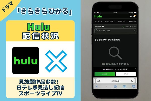 ドラマ「きらきらひかる」はhuluで配信されている？