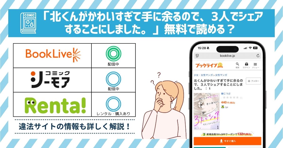 漫画北くんがかわいすぎて手に余るので、3人でシェアすることにしました。　全巻無料