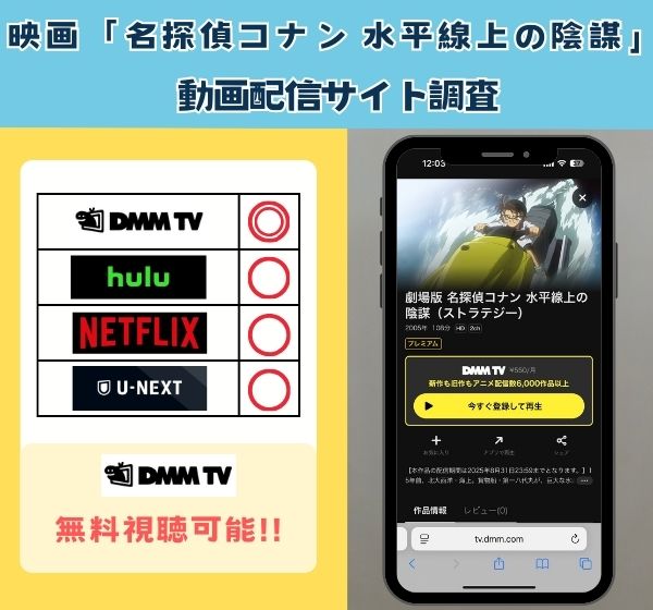 映画「名探偵コナン 水平線上の陰謀」を無料視聴できる動画配信サイトを独自調査!