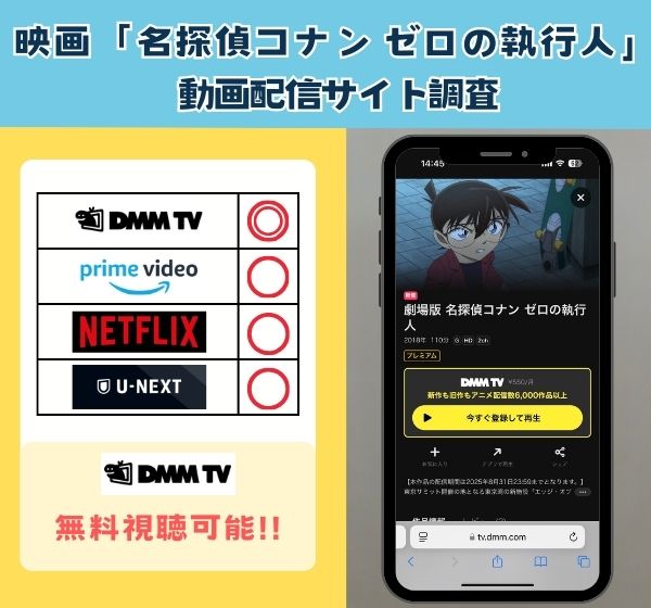 「名探偵コナン ゼロの執行人」を無料視聴できる動画配信サイトを独自調査!