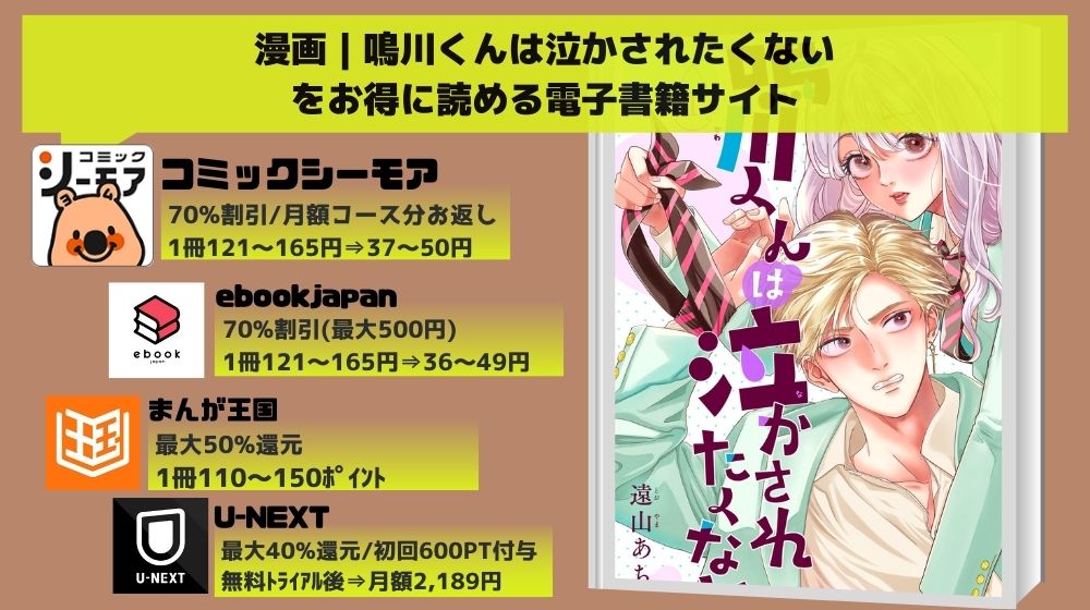 漫画「鳴川くんは泣かされたくない」を全巻無料で読めるアプリやサイトはある？お得に読むなら「コミックシーモア」がオススメ！ –  マイナビニュース電子書籍・VOD比較