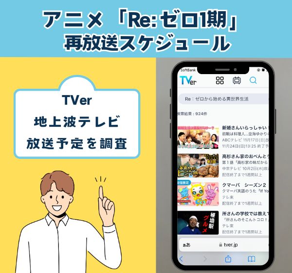 アニメ「Re:ゼロ1期」は地上波で再放送される？