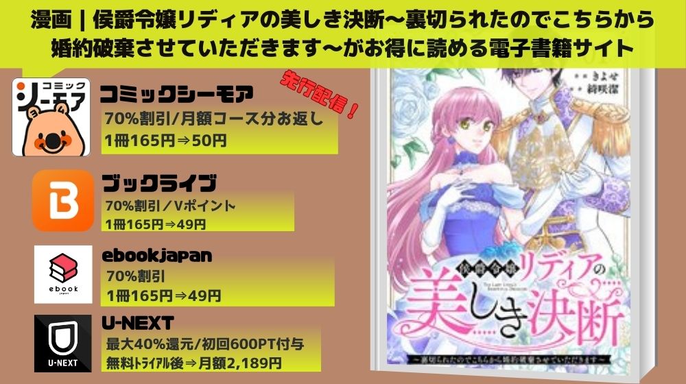 侯爵令嬢リディアの美しき決断～裏切られたのでこちらから婚約破棄させていただきます～ 無料